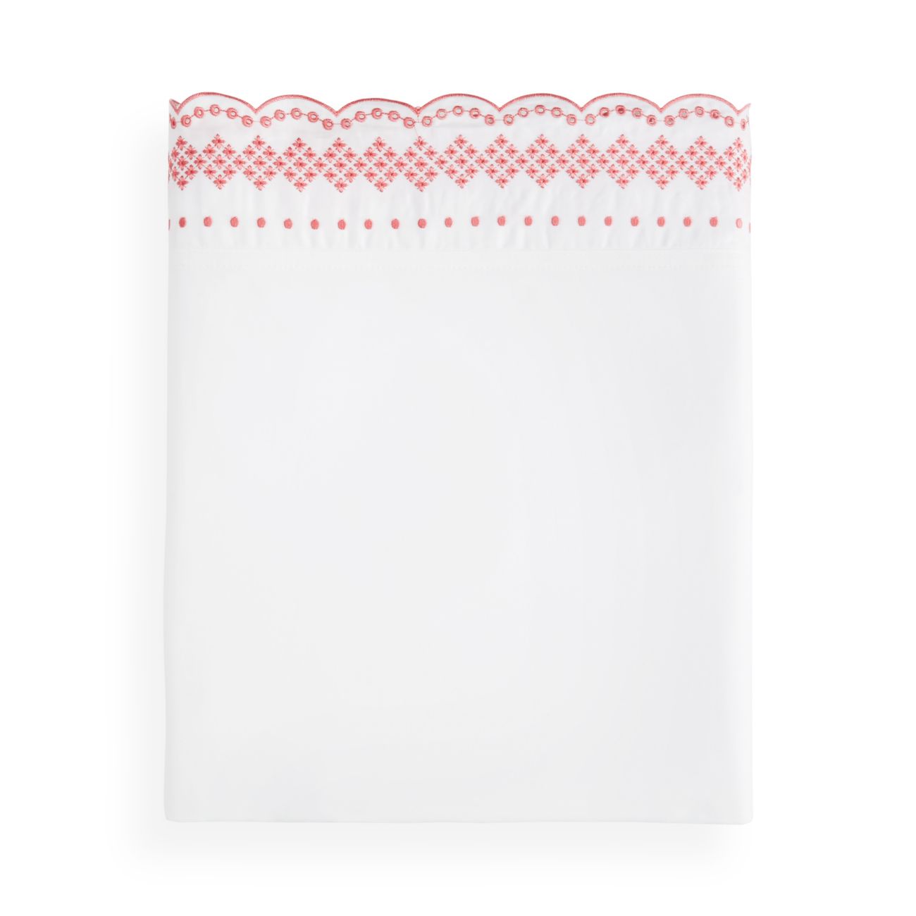 Sky Scalloped Embroidered Flat Sheets