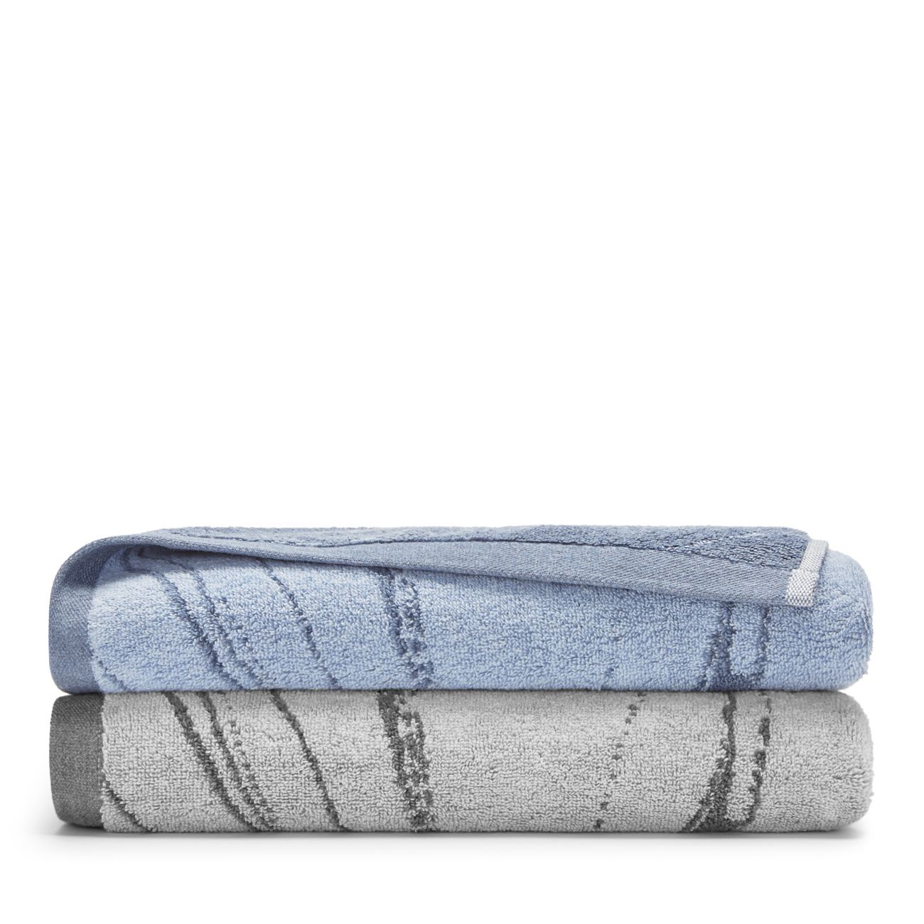 Oake Marble Bath Towel, Navy”30X56”