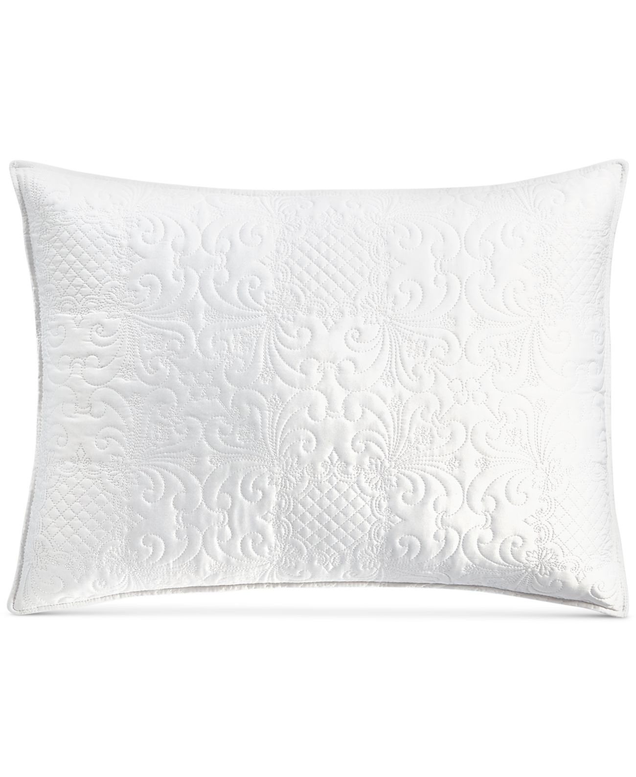 Martha Stewart Collection Embroidered Silky Satin Sham, Standard, 20″ x 26″