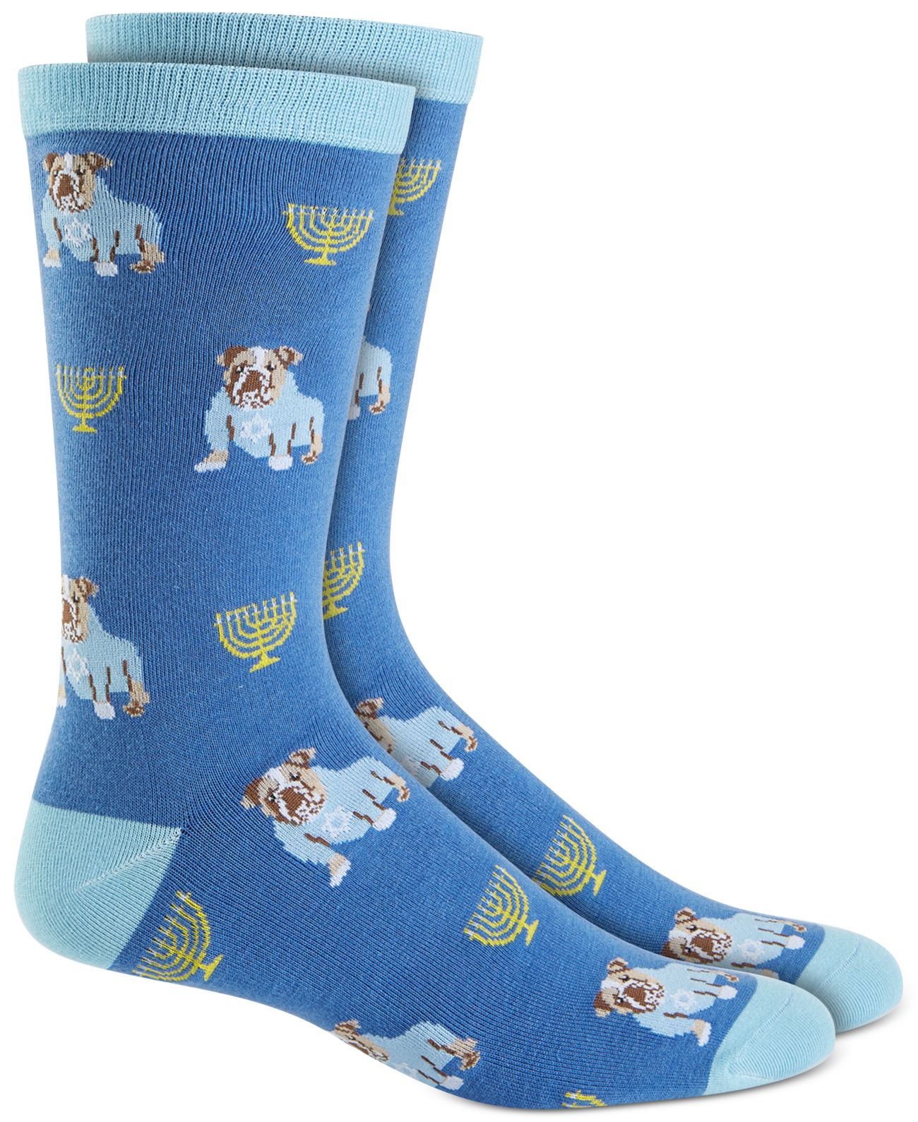 Club Room Hanukah Bulldog Socks, Blue