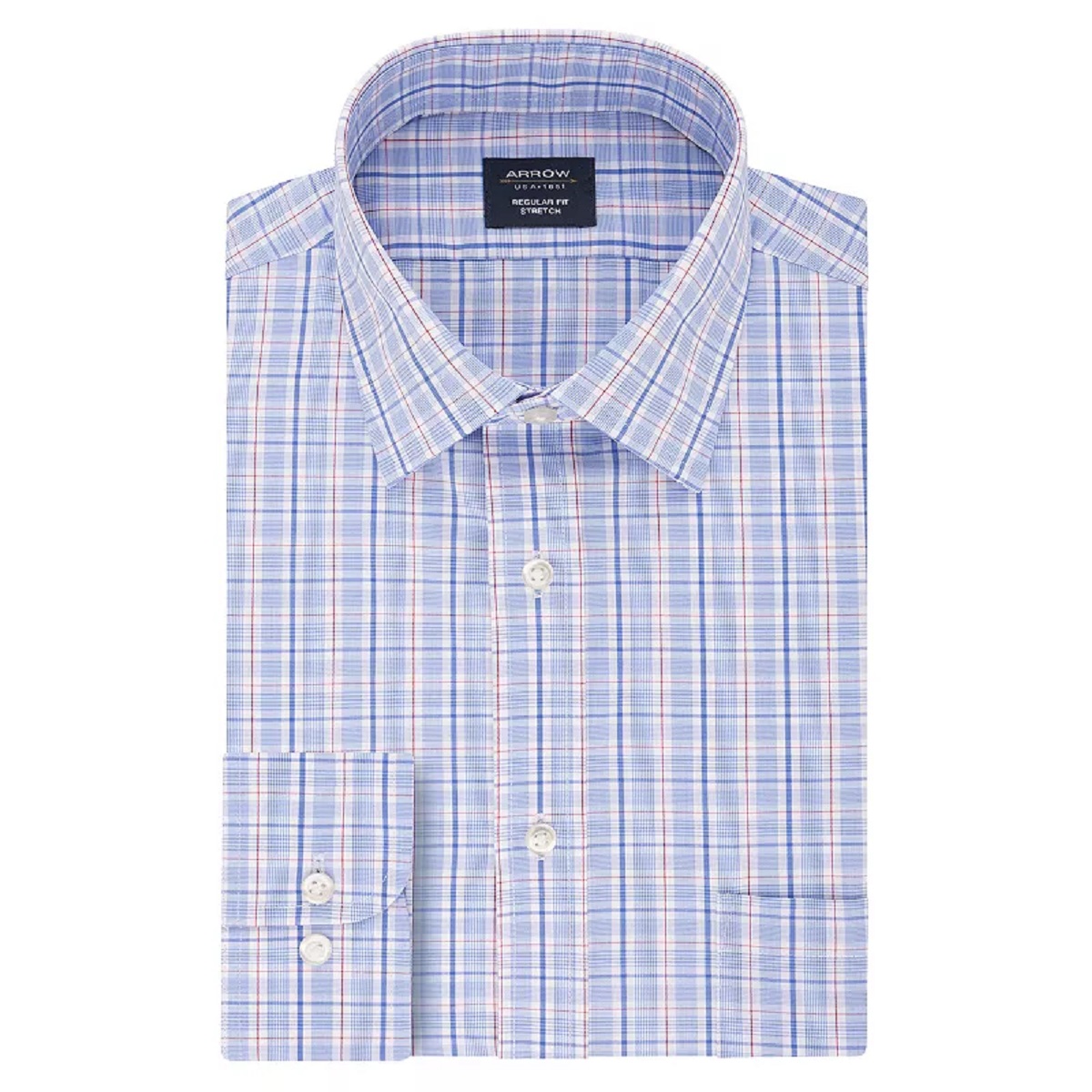 Arrow Mens Classic/Regular-Fit Non-Iron Performance Stretch Plaid Dress Shirt...
