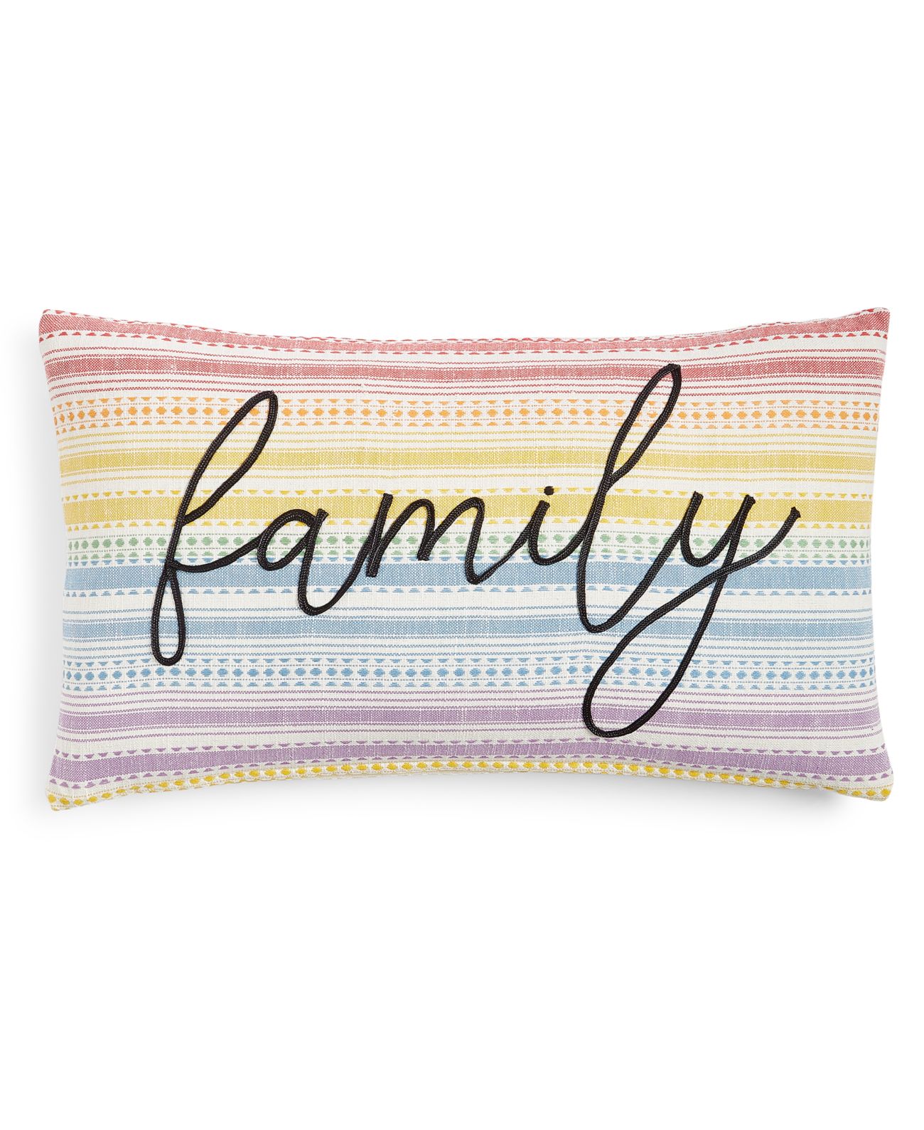Lacourte Family Pride Rainbow Stripe Decorative Pillow 14 x 24