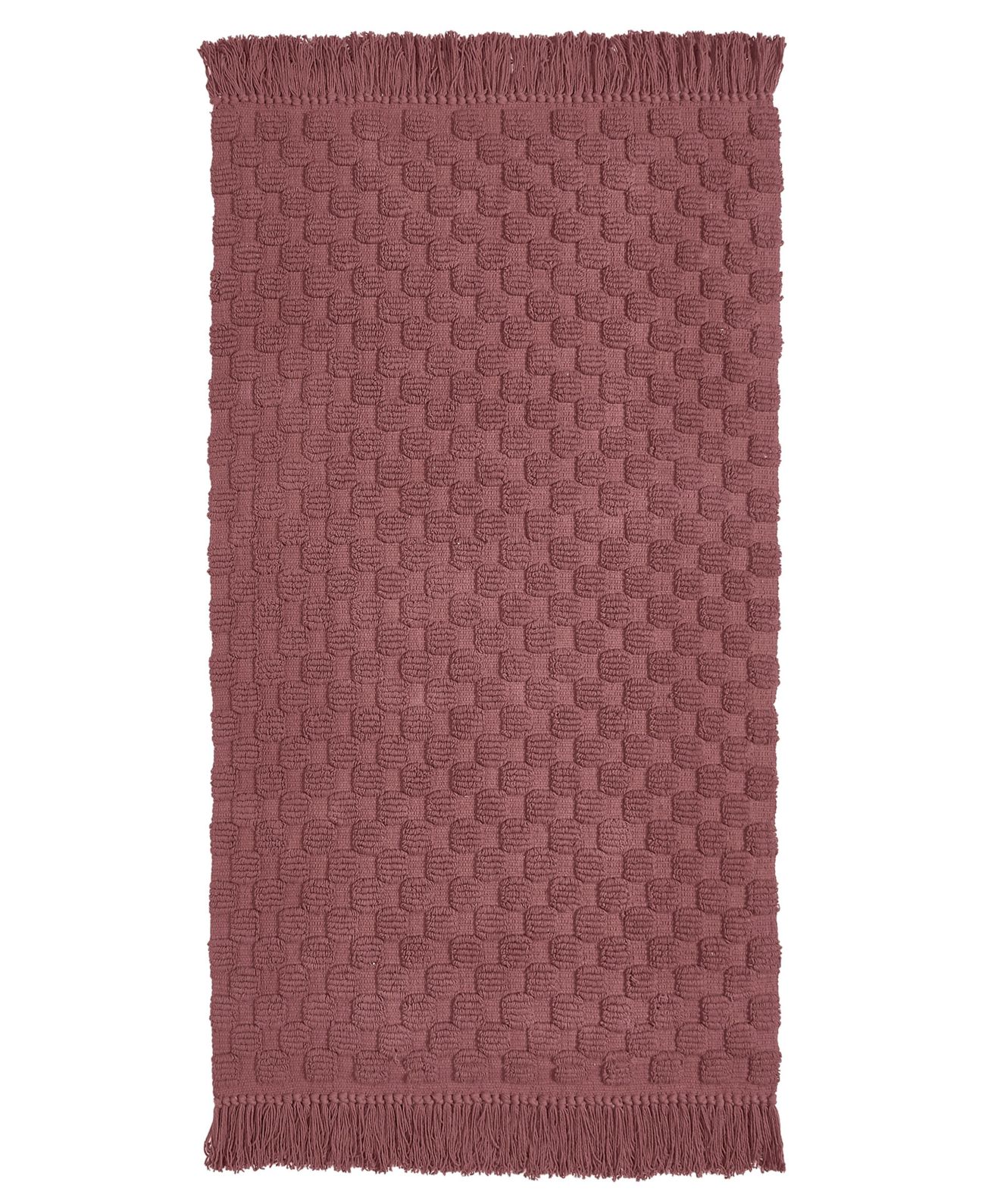 Seventh Studio Textured Solid Rug with Fringe Bedding, Brown, 27 x 45