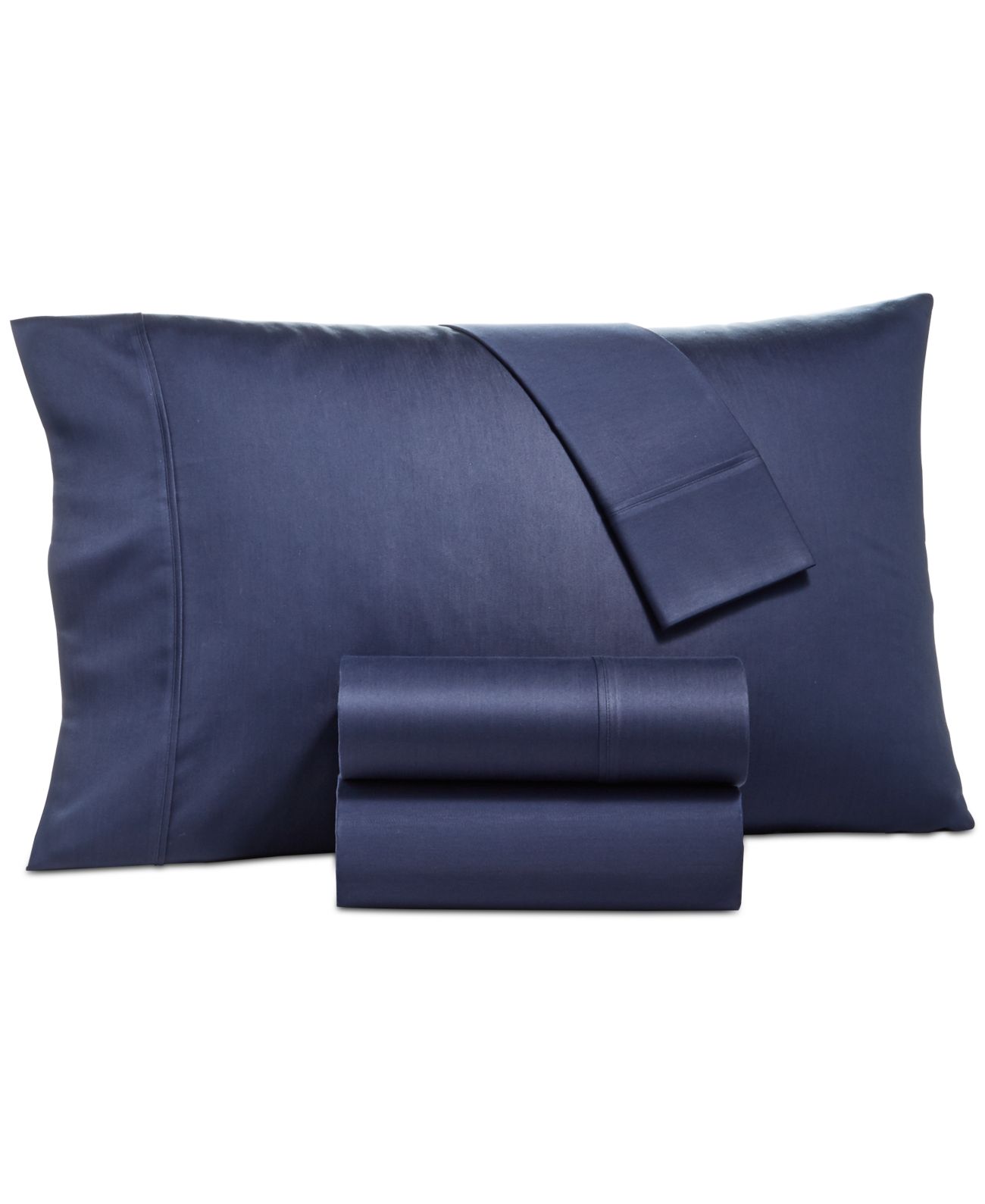 Aq Textiles Camden Sateen 1250 Thread Count 4 Pc. Sheet Set, Navy, King
