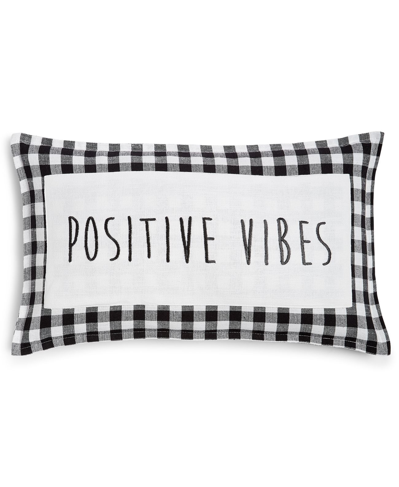 Lacourte Positive Vibes 14″ x 24″ Decorative Pillow, Black