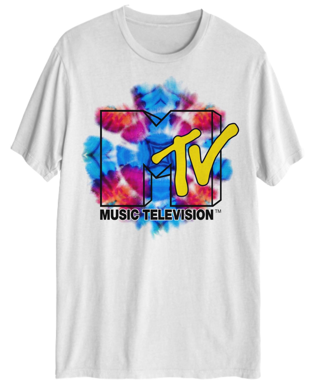 Hybrid Apparel Men’s Mtv Logo Graphic T-Shirt, White, L