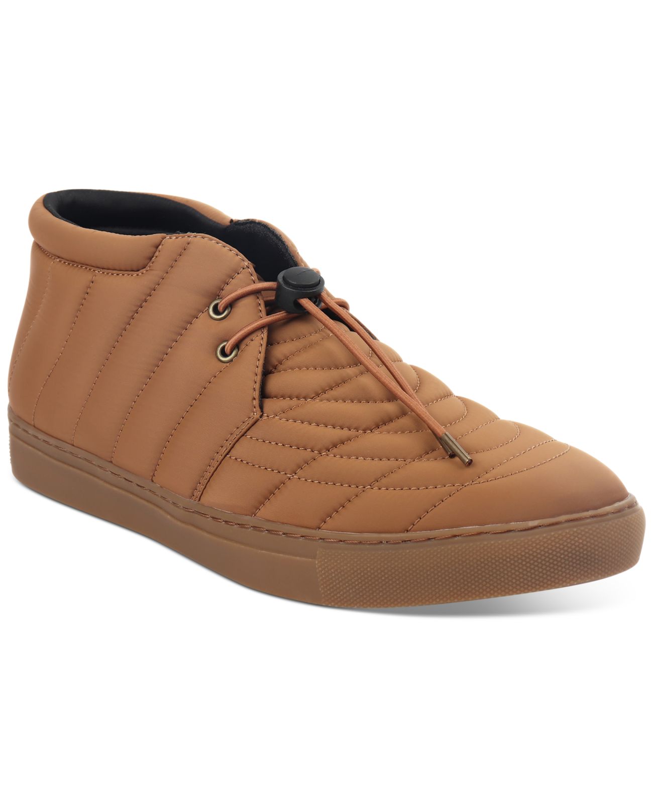 Alfani Men’s Tucker Quilted Lace-Up Chukka Boot Shoes, Tan, 7