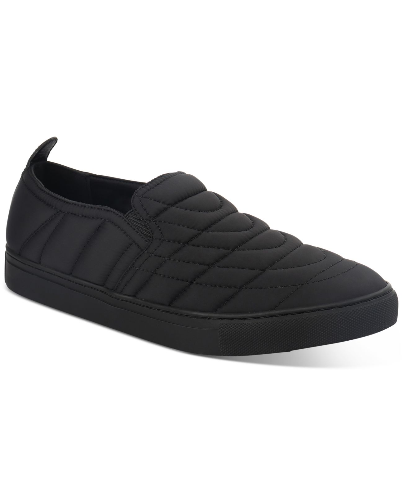 Alfani Men’s Cooper Quilted Slip-On Sneakers Shoes, Black, 9