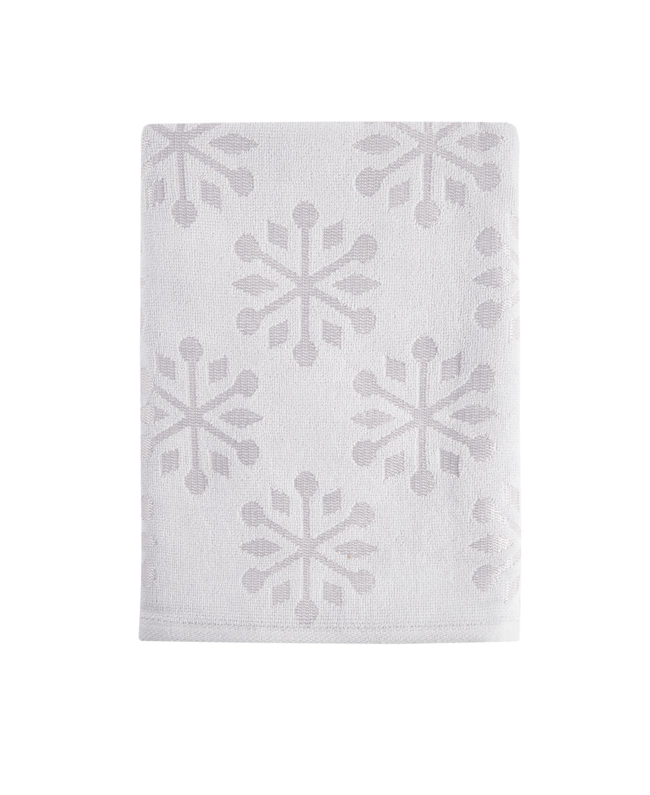 Martha Stewart Collection Tonal Snowflake Bath Towel, Gray, 30″ x 56″