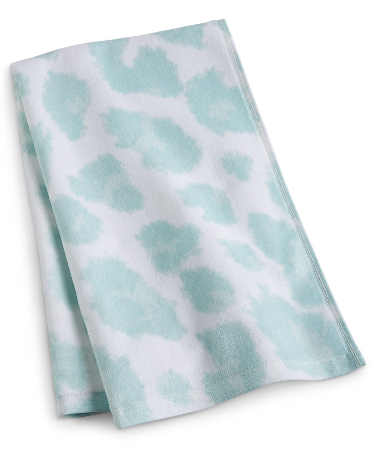 Whim by Martha Stewart Collection Leopard Yarn-Dyed Hand Towel, Aqua