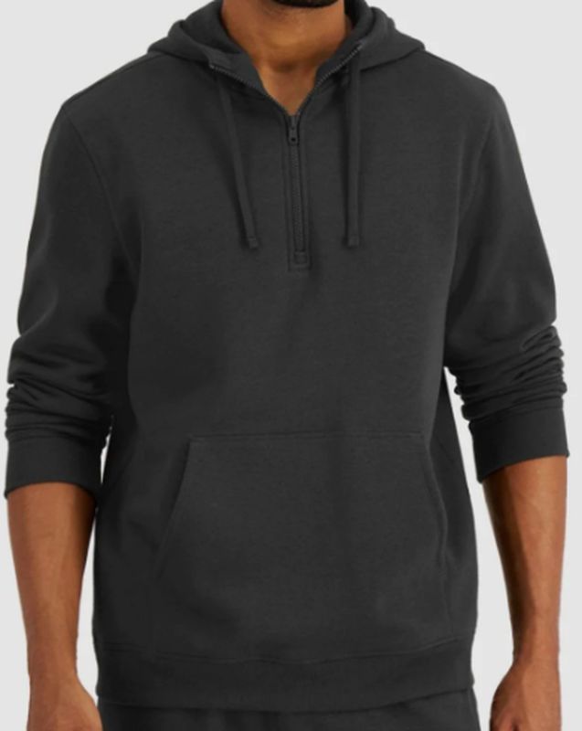 Id Ideology Men’s 1/2-Zip Pullover Hoodie, Deep Charcoal, M