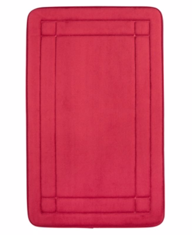 Sunham Comfort Soft 17″ x 24″ Memory Foam Bath Rug, Red