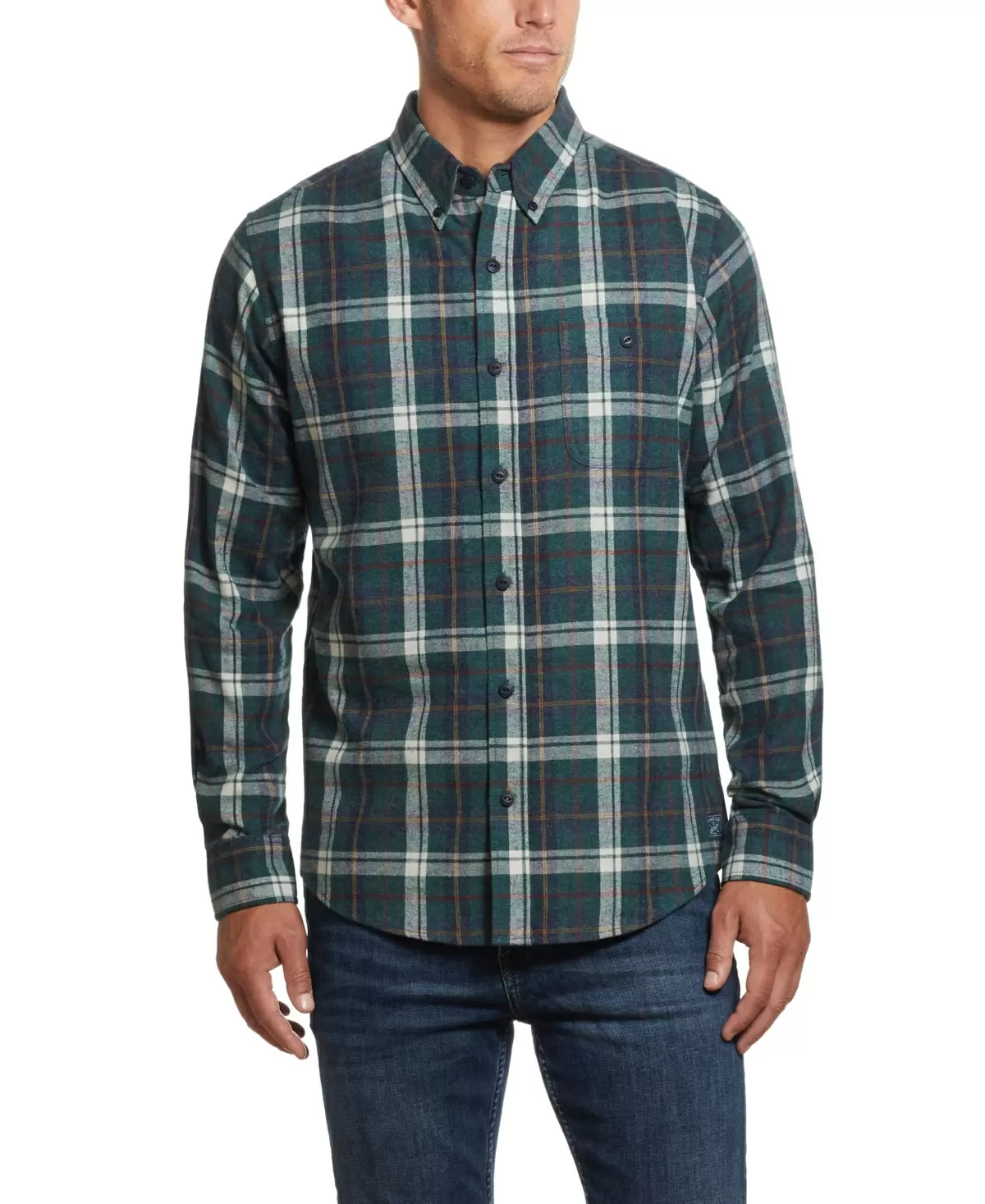 Weatherproof Vintage Men’s Tartan Plaid Flannel Shirt, Small