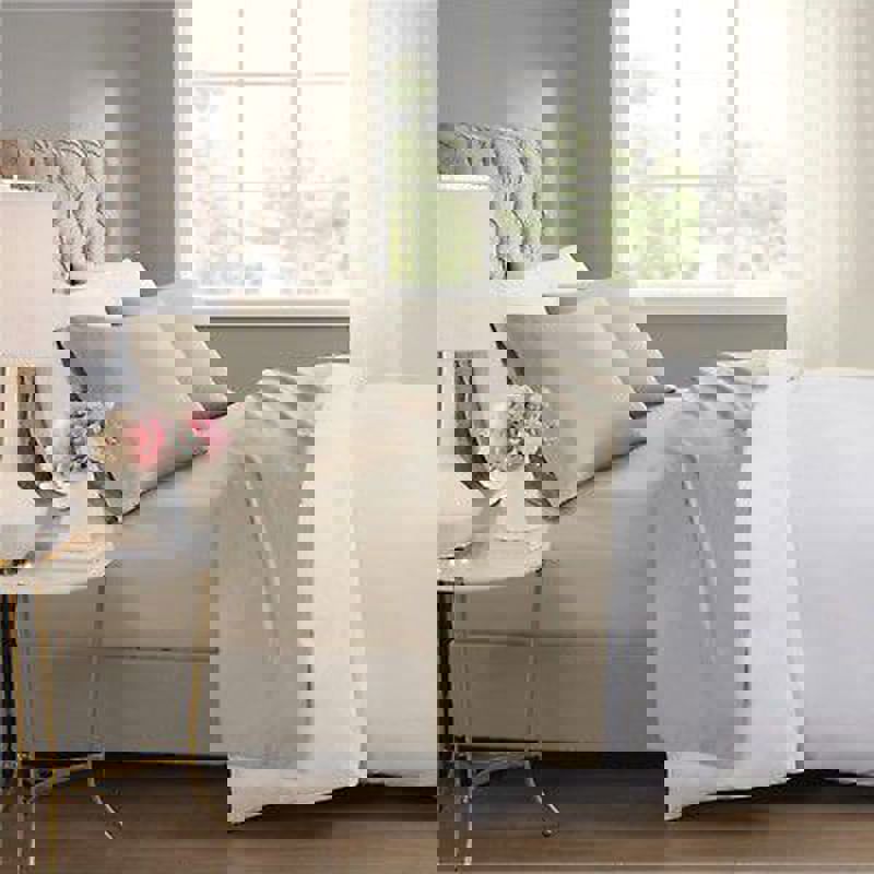 Luxura Home 100% Cotton 4Pc Sheet Set, King, Dark Sand