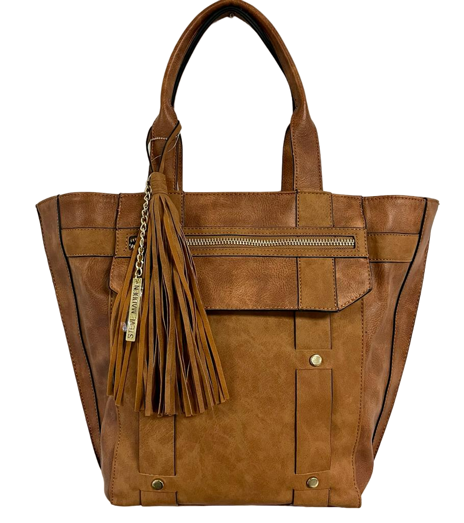Steve Madden Cognac BGiselle X-Large Bag With Tassel