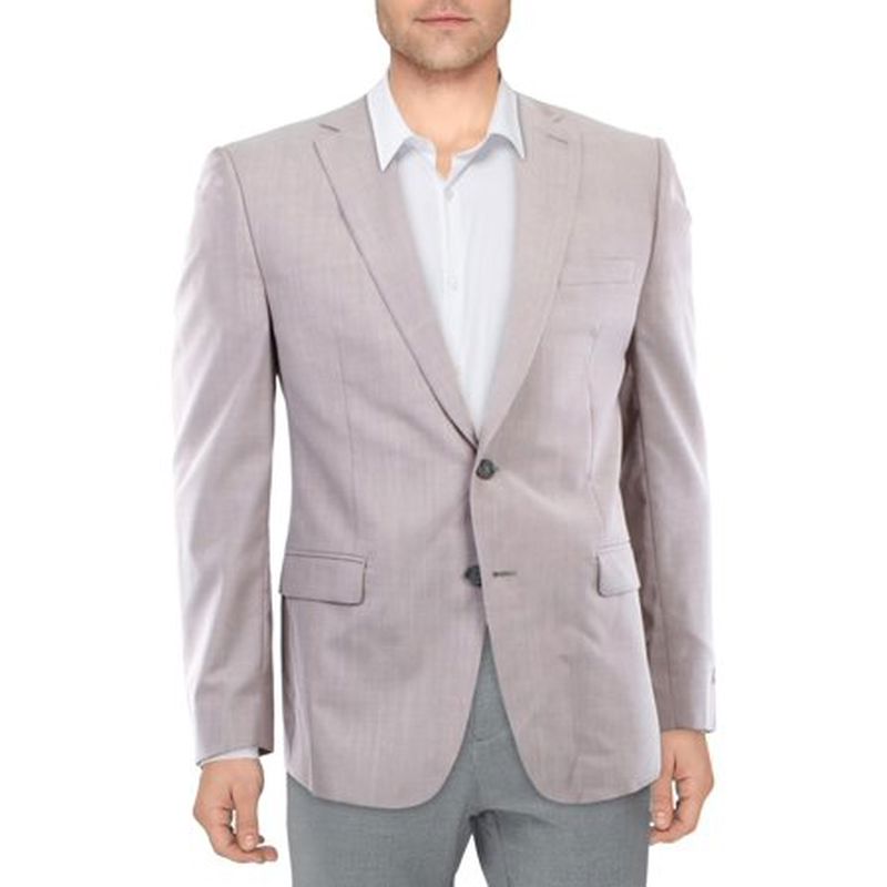 Calvin Klein Mens Malbin Slim Fit Stretch Blazer, Dusty Rose, 40 Long