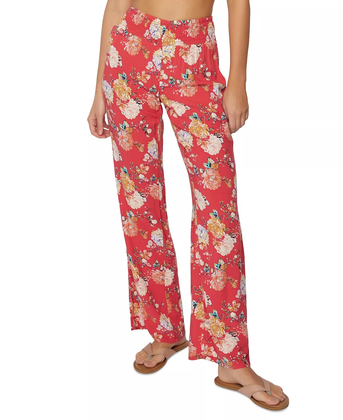 O’Neill Juniors’ Johnny Floral-Print Pull-On Pants, Chrysanthemum, Small