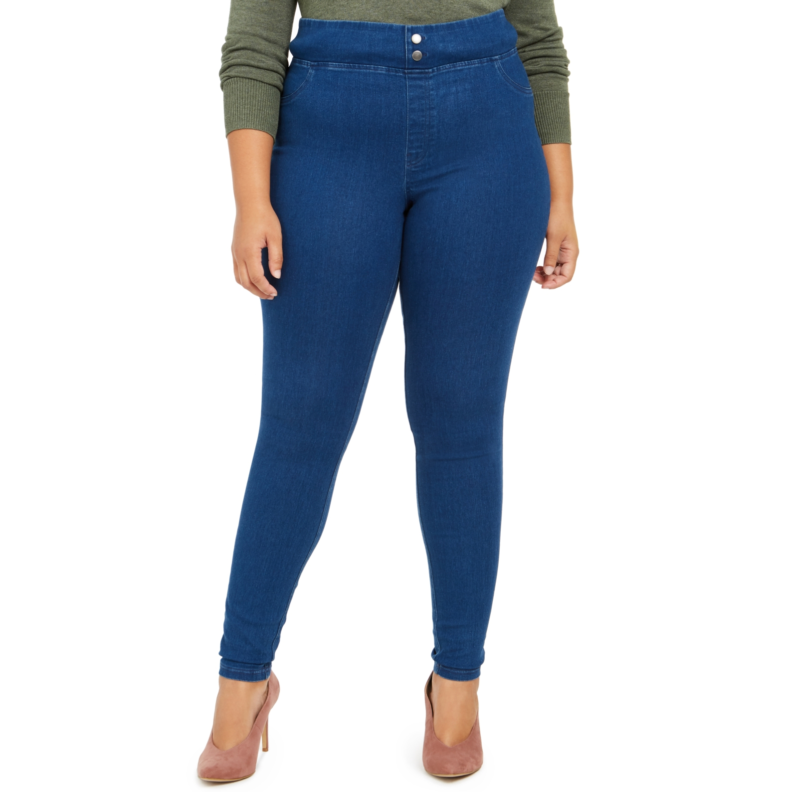 Hue Plus Size Original Smooth Denim Leggings, Classic Indigo Wash, 2X