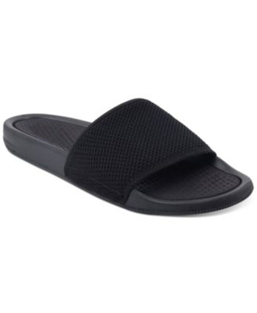 Alfani Men’s Mesh Slide Sandals, Black, 8