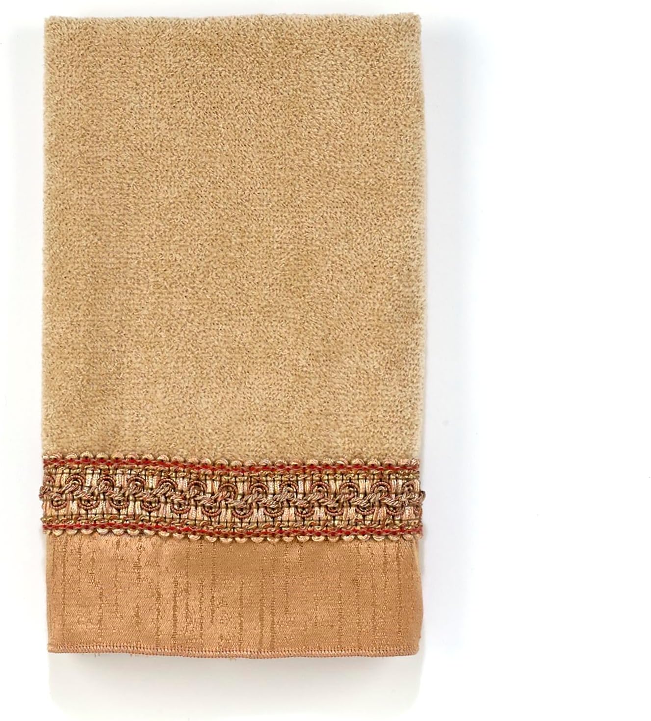 Avanti Linens Braided Cuff Rattan Fingertip Towel, Taupe, 11×18