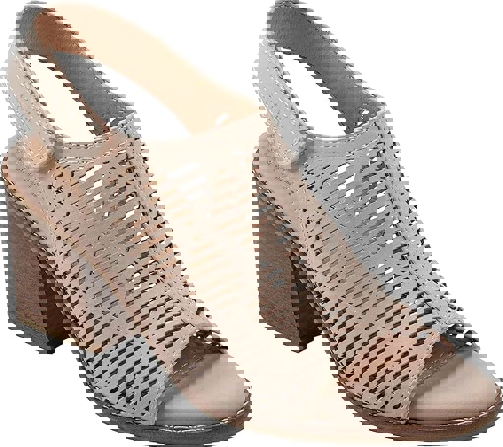 Earth Women’s Aurara Stacked Block Heel Dress Sandals, Beige, 8M