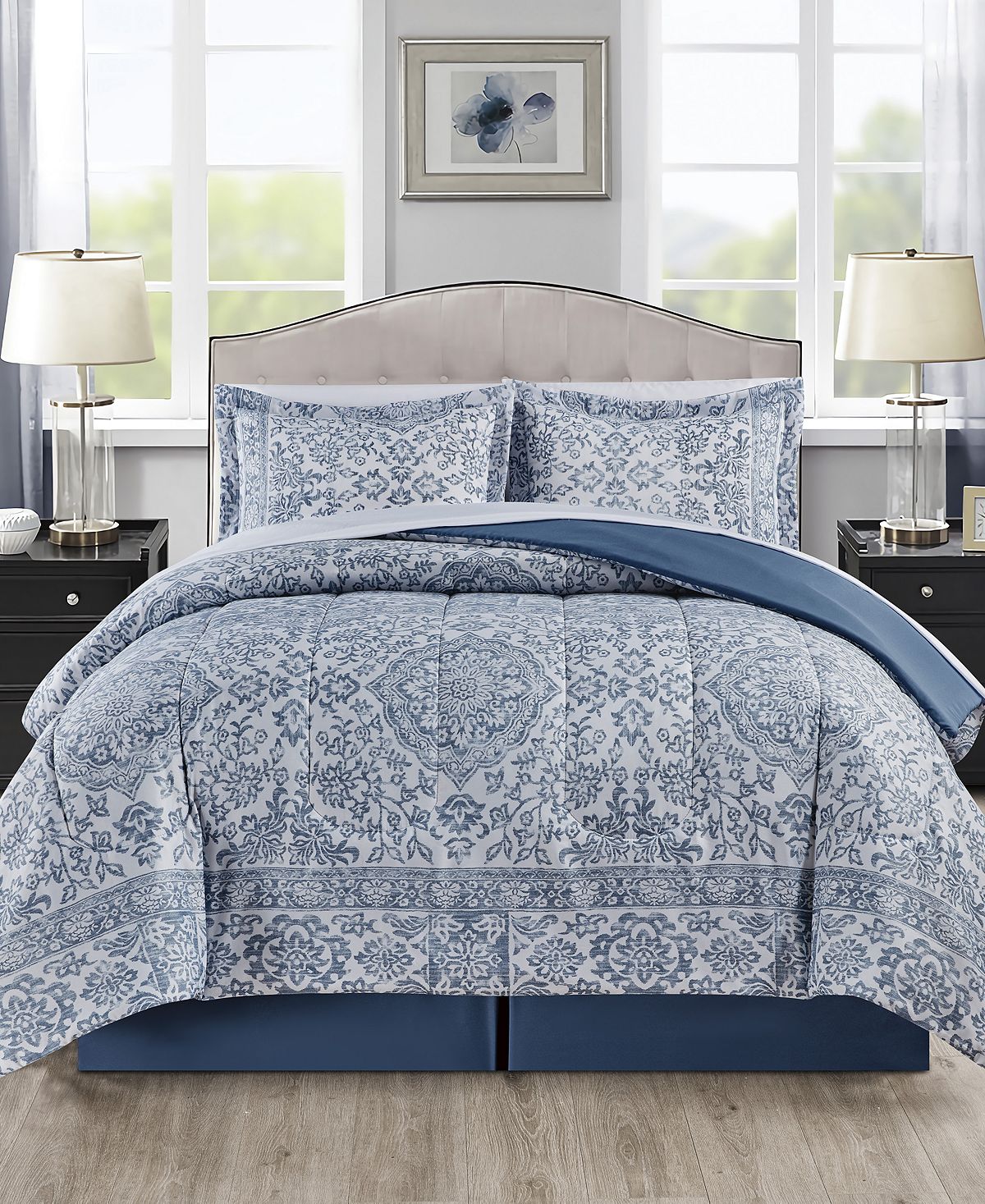 Sunham Estella 8-Pc. Comforter Sets, California King, Blue