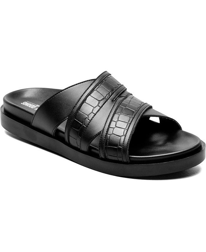 Stacy Adams Men’s Mondo Open Toe Slide Sandals Men’s Shoes, Black, 11M