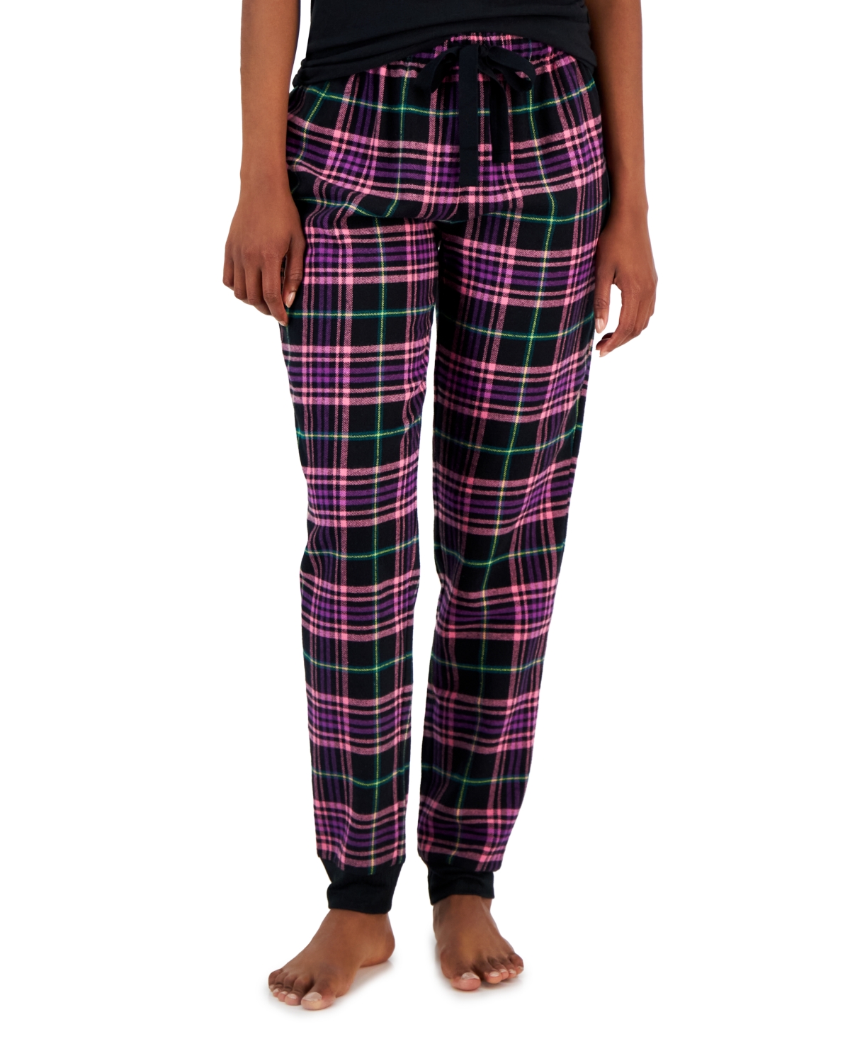 Jenni Women’s Cotton Flannel Pajama Pants, Black, X-Large