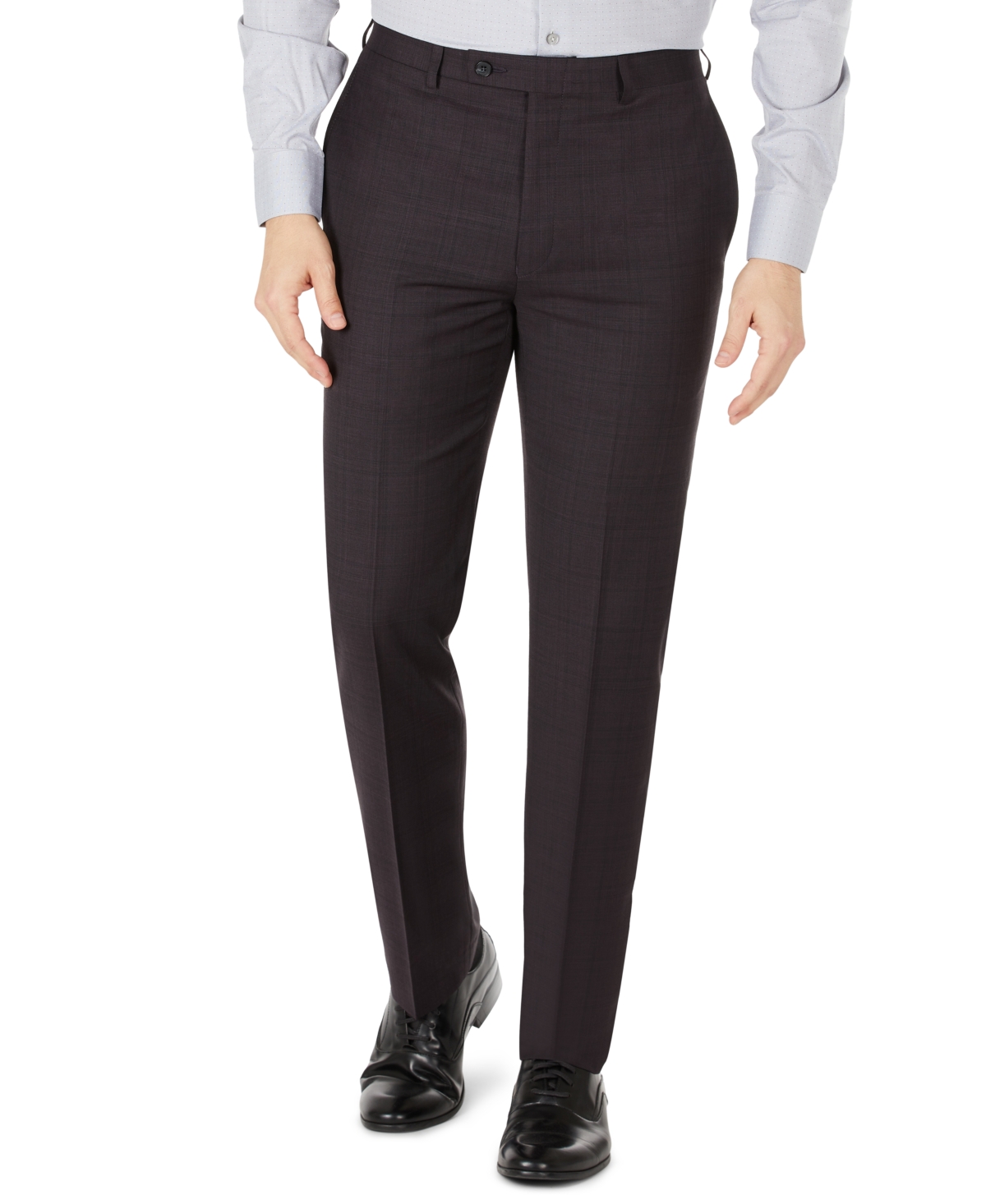 Calvin Klein Mens Jerome Wool Slim Fit Dress Pants, Purple, 30/32