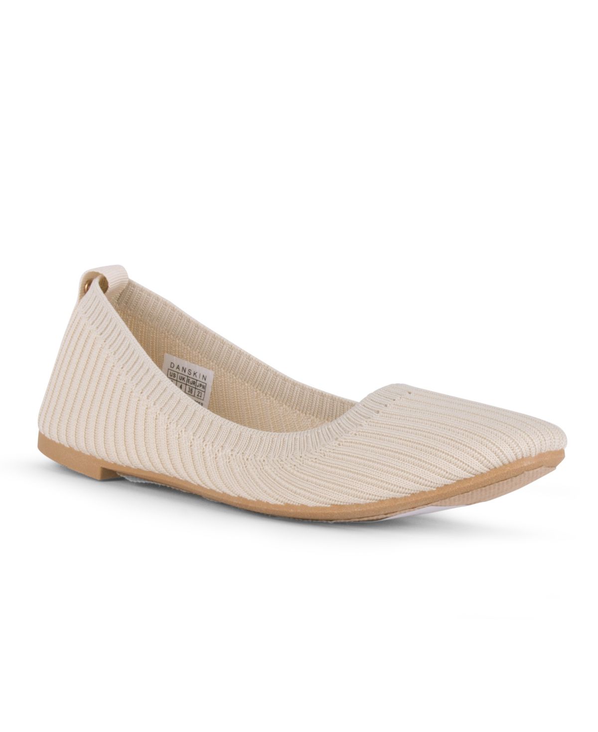 Danskin Hope Slip On Stretch Knit Flat Women’s Shoes, Beige, 6.5