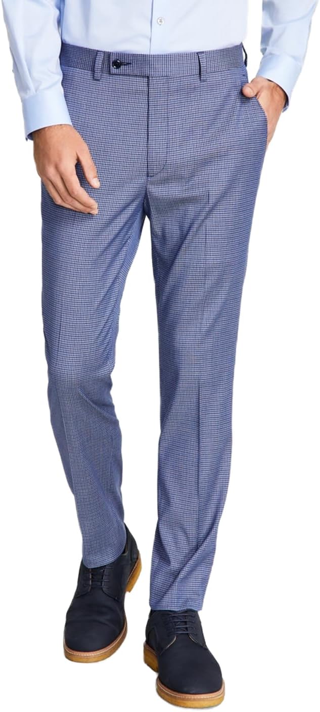 Ben Sherman Men’s Skinny-Fit Stretch Suit Pants,Blue Neat, 30×32