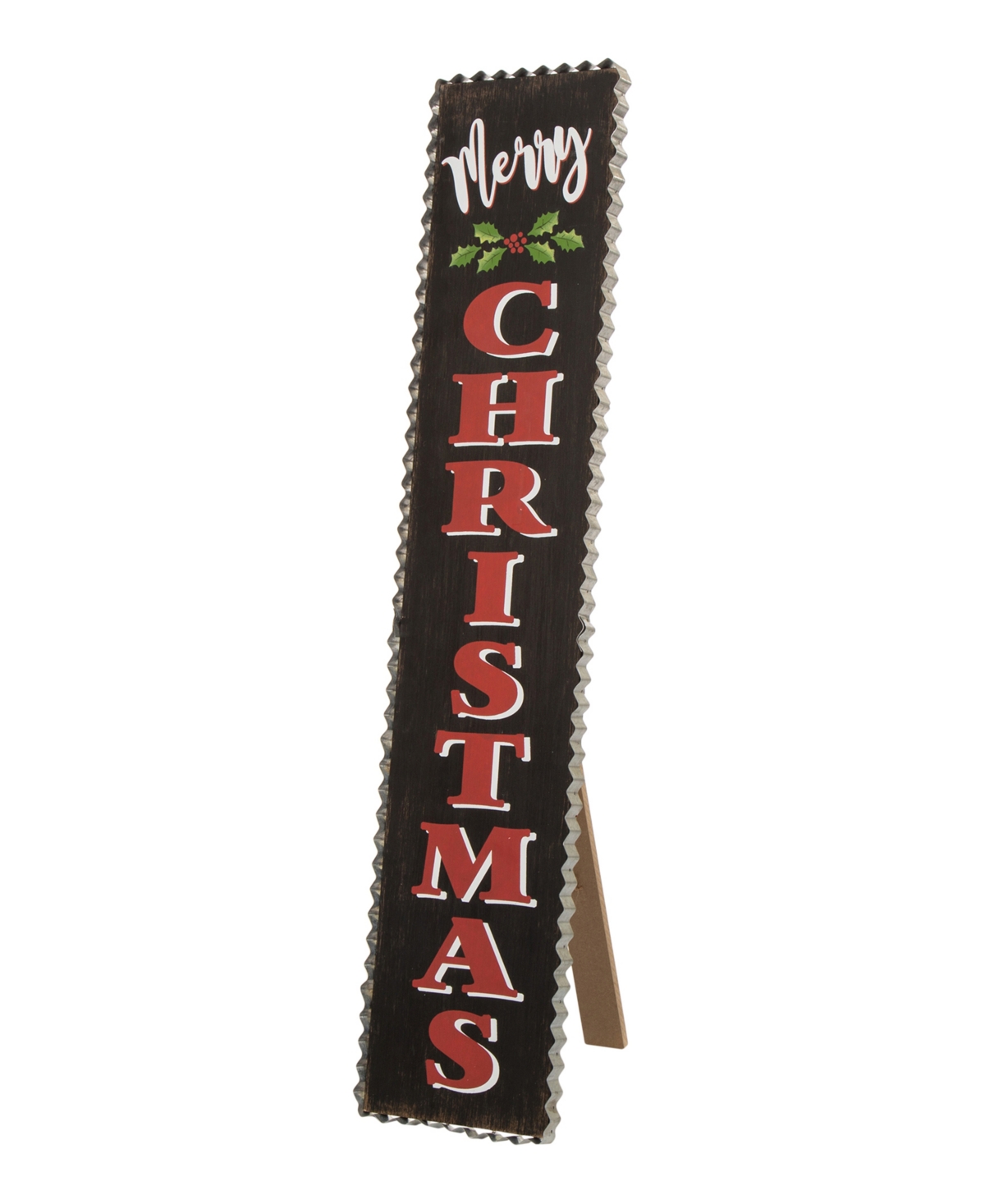 Glitzhome 35.63″H Wooden Black Merry Christmas Porch Sign