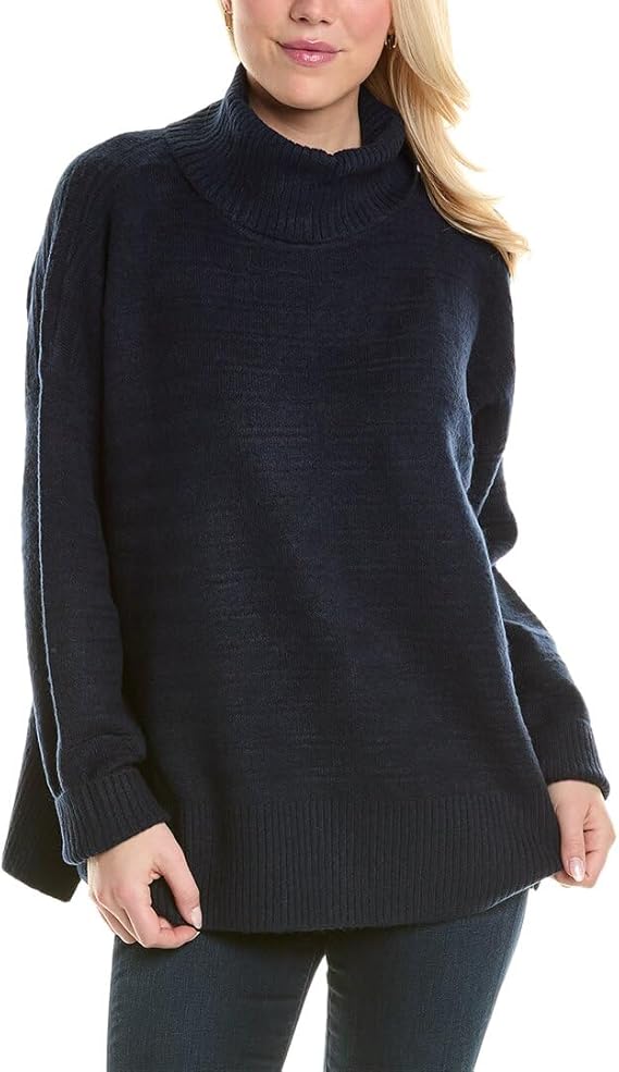Vince Camuto Womens Extended Shoulder Sweater, Navy, X-Large