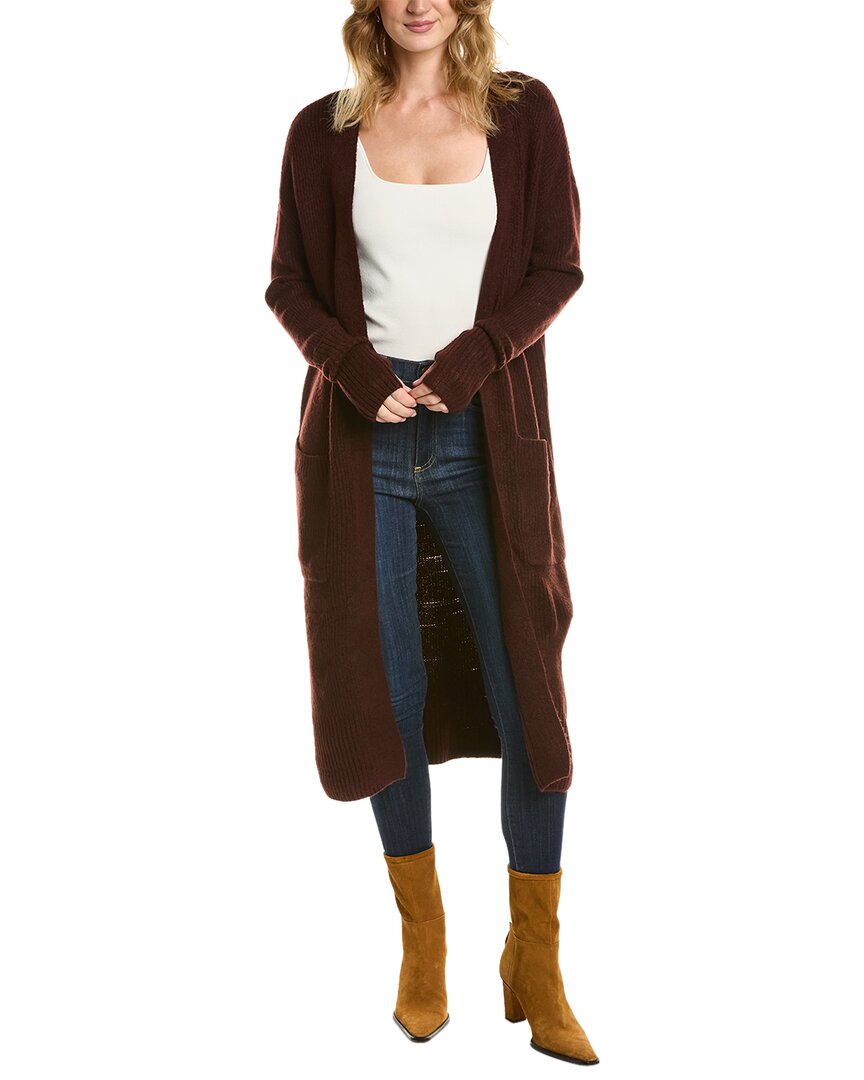 Vince Camuto Women’s Long Cozy Open-Front Cardigan Sweater – Port, Small