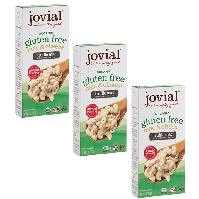 Jovial Organic Gluten Free Truffle Mac and Cheese – Whole Grain Pasta, Organi...