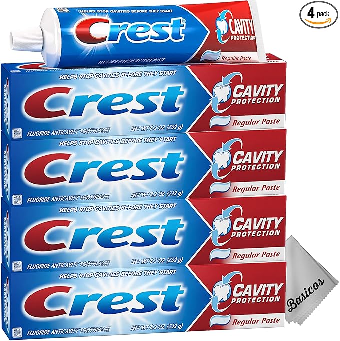 Crest Fluoride Anticavity Toothpaste, Regular Paste, 8.2 Ounce, 4 pk