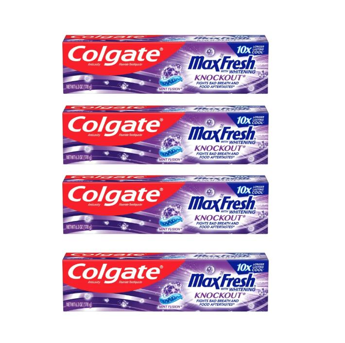 Colgate Max Fresh Knockout Toothpaste, Whitening Toothpaste with Mini Breath ...