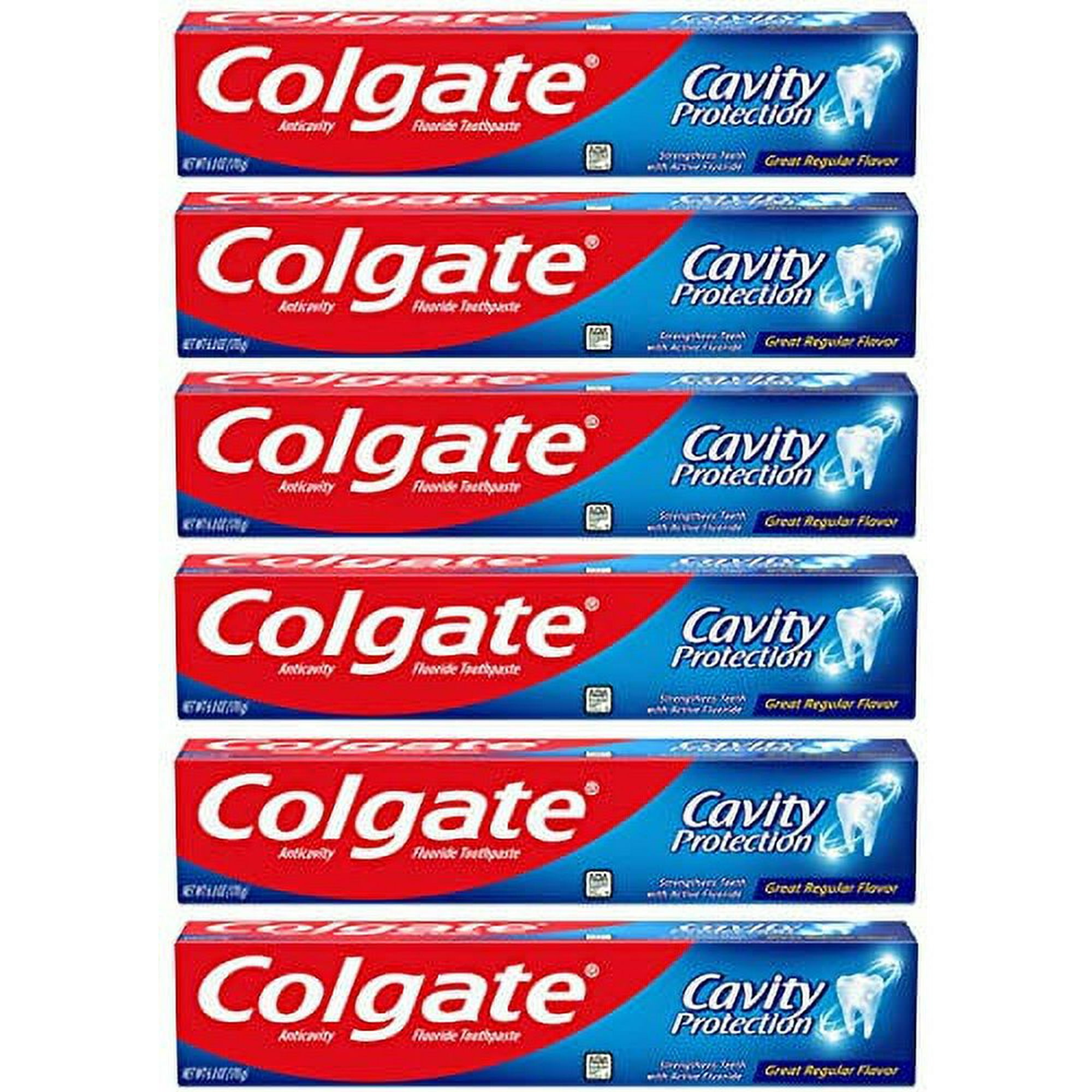 Colgate Cavity Protection Toothpaste with Fluoride, Great Regular Flavor, 6 O...