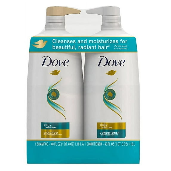 Dove Moisturizing Shampoo and Conditioner with Pump Daily Moisture, 2 ct./40 oz.